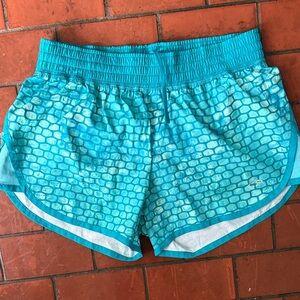 Women's turquoise Patterned exercise Shorts S